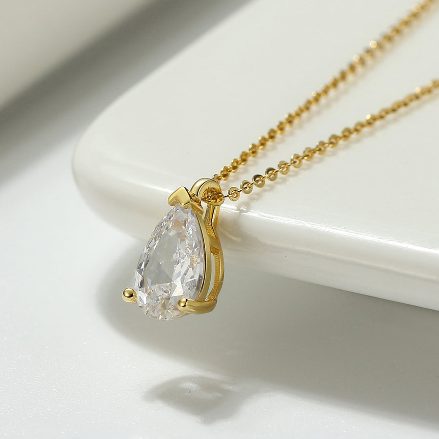 Gold Pear-Cut Necklace