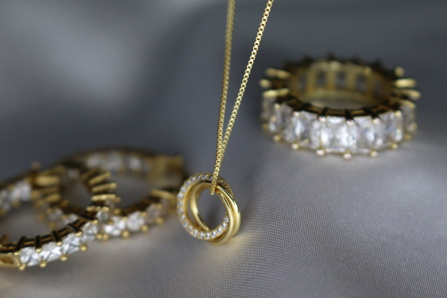 gold imitation diamond sparkle jewellery