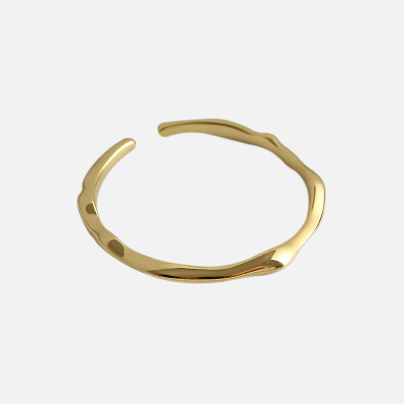 Adjustable Gold Wavelet Ring 