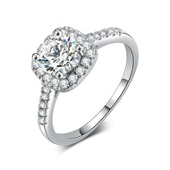 Silver Square Cut Cushion Ring