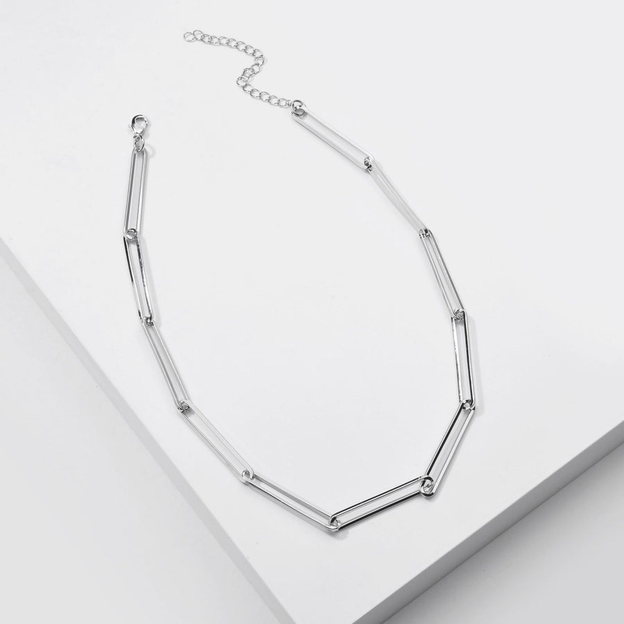 Silver  Paperclip Necklace