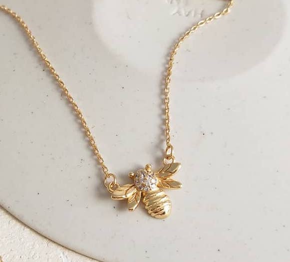Golden Bee Pendant Necklace