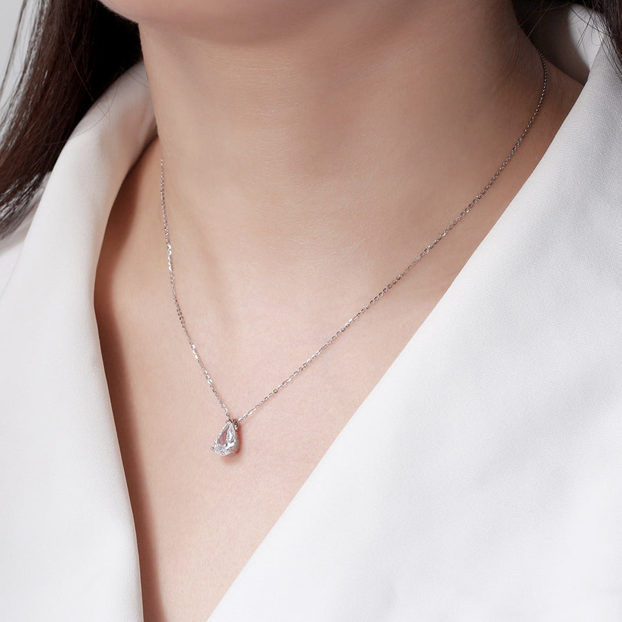 Sterling Silver Pear-Cut Necklace