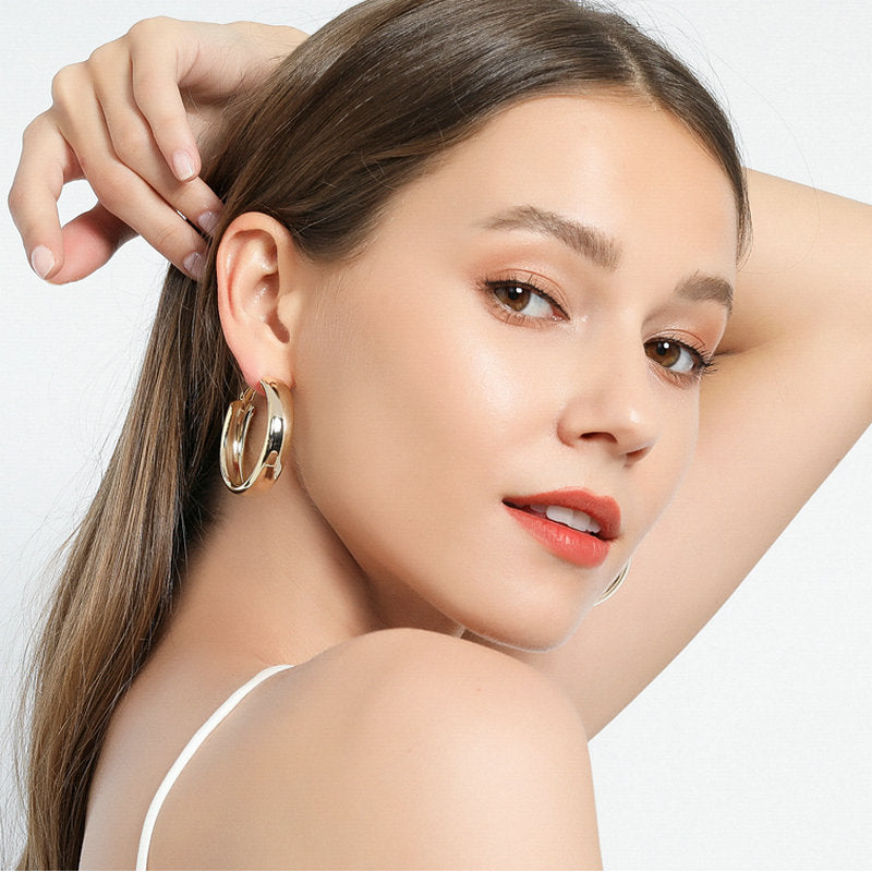 Colette Thick Gold Hoop Earrings